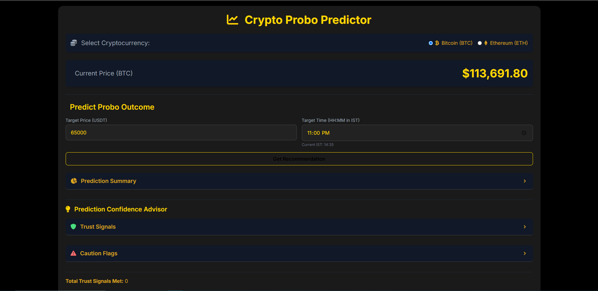 BTC Probo Predictor